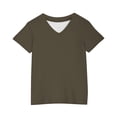 thumbnail image 5 of Plebaso T-Shirts à Col en V pour Filles T-Shirts à Manches Courtes pour Garçons T-Shirts Basiques Unis Décontractés Amples Hauts d'Été pour Enfants, 5 of 5