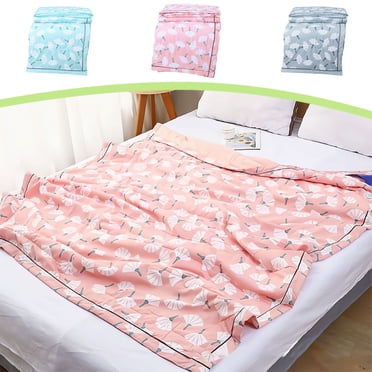 Sentmoon Blanket Cool Blanket Friendly Plain Printed Washed Summer Quilt Ventilation Quilt Travel/Camping Quilt for Hot Sleepers