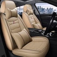 thumbnail image 1 of Maidao Car Seat Covers for Hyundai for Elantra 2000-2015 5 Seats Compatible Airbag Leather Waterproof Front Rear Cushion Protector Full Set with Pillows Beige, 1 of 6