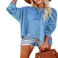 thumbnail image 1 of MesaSe Ladies‘ Fall Solid Color Long Sleeve Button Down Casual Hoodie, 1 of 6