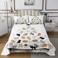 thumbnail image 1 of Erosebridal Pet Cats Coverlet Set King,Kawaii Cartoon Bedding Set,Animal Decor,Ultra Soft,3 Pieces, 1 of 5