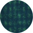 thumbnail image 1 of Ahgly Company Tapis d'Intérieur Ronds de Style Transitionnel Lavables à la Machine, Vert Sarcelle, 4 Pieds Rond, 1 of 7