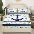 thumbnail image 3 of Erosebridal Colorful Anchor Print Full Sheet Sets, Nautical Bedding Full Size 4-Piece, 3 of 7