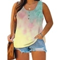 thumbnail image 2 of Womens Plus Size Tank Tops Summer Casual Loose Soft Blouses Sleeveless Solid Color Button Workout Tank Tops Tshirts, 2 of 6