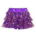 thumbnail image 3 of YONGHS Jupe Tutu à Paillettes pour Filles, Jupe de Danse à Volants, Robe de Ballet Violette 10, 3 of 5