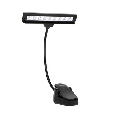 Qiilu Portable Flexible 9 LEDs Clip-on Music Stand Light Bedroom Reading Desk Lamp , LED Desk Light, Clip On Desk Light