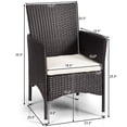 thumbnail image 2 of Patiojoy 2PC Patio Rattan Wicker Dining Chairs Set With Cushions Black, 2 of 6