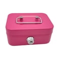 thumbnail image 2 of Cash Box with Lock Case with Top Handle Portable Souvenir Box Treasure Chest Pink, 2 of 8