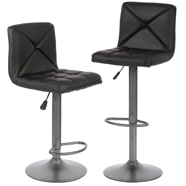 Tabourets de Bar Ensemble de 2 Tabourets Pivotants Hauteur Comptoir Cuir PU Modernes Hauteur Réglable Tabourets de Bar Pivotants Chaise Hydraulique Tabourets de Bar