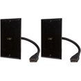 thumbnail image 1 of Buyer's Point HDMI Wall Plate with 6-Inch Pigtail Built-In Flexible Hi-Speed HDMI Cable with Ethernet, 2-Piece Decora, Single Outlet Port Insert, Perfect for Home Theater Systems Pack of 2 black, 1 of 8