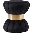 thumbnail image 1 of Meridian Furniture Vino Contemporary Velvet Ottoman, Black, 1 of 8
