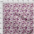 thumbnail image 3 of oneOone Viscose Jersey Purple Fabric Floral & Leaves Sewing Material Print Fabric By The Yard 60 Inch Wide, 3 of 5