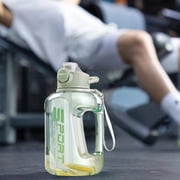 LutIedan Large-Capacity Water Bottle with Handle Leak-Proof Gym Water Bottle Daily Water Intake Bottle Shatterproof Leakproof Design Plastic Jug for Gym Hiking Outdoor Activities