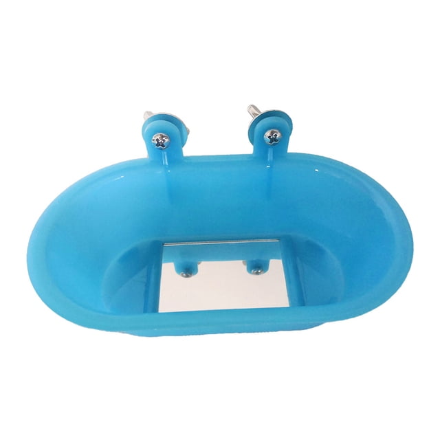 mmirethe Convenient And Practical Bird Bath Tub Feathered Friend Cool Cold Water Shower Box Easy To Plastic Bottom mirror 1Set