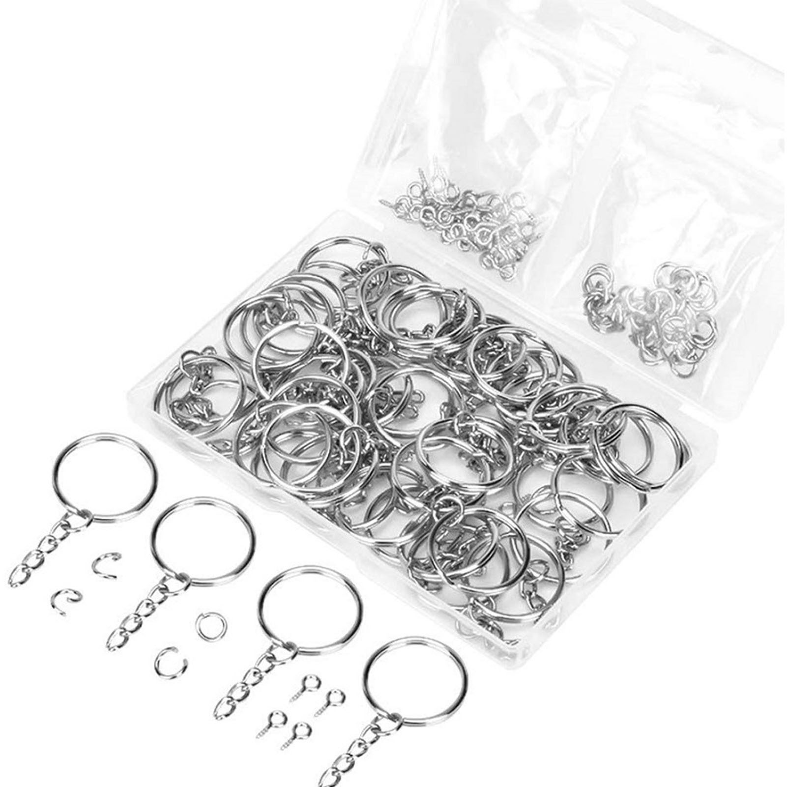 Jeu de Clés, 300Pcs Vis Oeil Pin Trousseau pour DIY