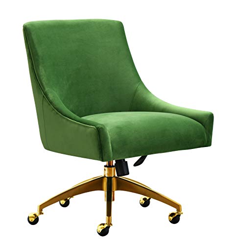 TOV Furniture Beatrix Modern Upholstered Home Office Swivel Chair, Green