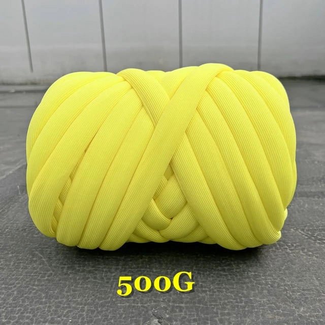New Striped Core Spun Crochet Yarn Ice Silk Feeling Polyester Cotton Rope for Handbag Pet Nest Fashion Home Decoration