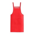 thumbnail image 2 of Staron Red Aprons for Women with Pockets Adjustable Chef Apron Kitchen Aprons for Cooking, 2 of 6