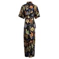 thumbnail image 4 of Robe Maxi Grande Taille Femme Décontractée à Manches Mi-Longues Robe Col Rond à Imprimé Floral Robe Chemise Longueur Cheville Robe à Manches Courtes en Liquidation, 4 of 5