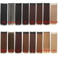 thumbnail image 2 of 23.6 Inch Hair Extension Straight Clip in Synthetic Hair Extensions with 5 Clips Per Hairpiece for Women Girls, 2 of 6