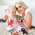 thumbnail image 4 of Blue Adorable Standing Dinosaur Plush Toy, Soft Stuffed Animal For Kids Room Decor, Cuddly Friend For Playtime And Display, 4 of 5