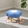thumbnail image 4 of Foot Stool Boho Flower Ottoman, 10 Inch Round Wood Stool Flower Edge Design Lightweight Easy Carry, 4 of 6