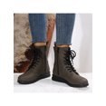 thumbnail image 4 of Woobling Womens Comfortable Ankle Boots Work Lace Up Boot Slip Resistant Leather Booties Army Green 8, 4 of 9