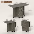 thumbnail image 3 of HOMCOM Table à Manger Pliable, Table de Cuisine Roulante avec Tiroirs, Armoire, 3 of 10