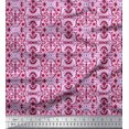 thumbnail image 1 of Soimoi Viscose Chiffon Fabric Damask Ethnic Print Sewing Fabric Yard 42 Inch Wide, 1 of 3