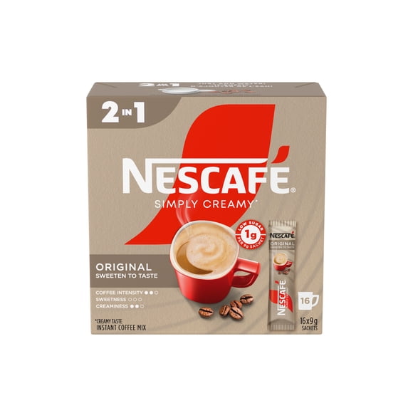 NESCAFE Simply Creamy Instant Coffee Mix & Coffee Enhancer, Single-serve Sachets