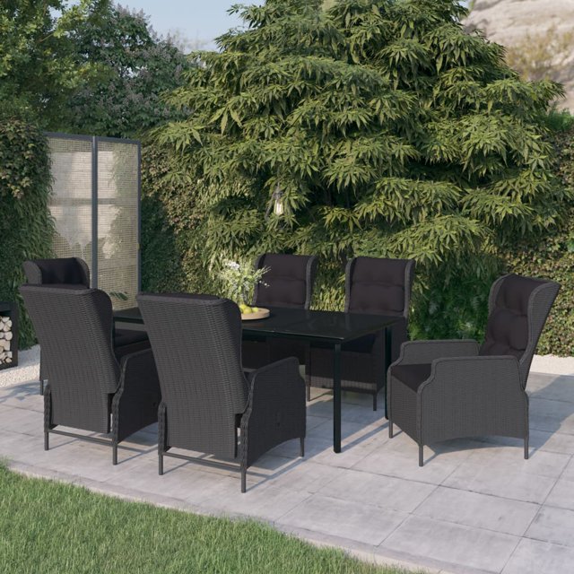 vidaXL Ensemble de Salle à Manger de Jardin 7 Pcs Gris Foncé