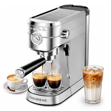 CASABREWS CM5418 Espresso Machine, 20-Bar Coffee Maker with PID Temperature Control, Pressure Gauge, Pre-Infusion, Steam Wand & Stainless Steel Design