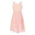 thumbnail image 1 of Oyolan Robe Sans Manches à Paillettes et Strass pour Enfants, Robe de Demoiselle d'Honneur en Chiffon, Robe de Fête de Mariage, Robe de Bal, Rose 12, 1 of 7