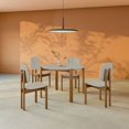 thumbnail image 2 of Gales Round 46.54 Dining Table from Engineered Wood in Beige - Set of 5, 2 of 8