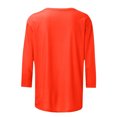 thumbnail image 4 of Chemises pour Femmes Habillées Décontractées, Chemises à Manches 3/4 pour Femmes, Tuniques à Manches Courtes Grande Taille pour Femmes, T-shirt à Manches 3/4 à Col Rond Imprimé Lettres Mode Décontractée pour Femmes, 4 of 5