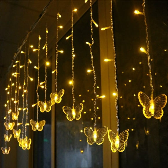 Halloween Decorations Clearance Sale Costyle 110 V Butterfly LED String Curtain Lights Lights Christmas Wedding Party Decor 3.5 M