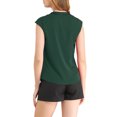 thumbnail image 3 of INSPIRE CHIC Women's Tie Neck Cap Sleeve Button Down Ruffle Summer Shirts, 3 of 6