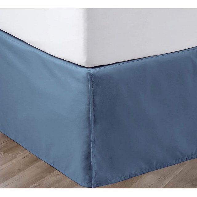 SGI Bedding 14 Inch Pleated Bed Skirt | Microfiber Bed Skirt | Fade Resistant, Wrinkle Free, Anti-static, Decorative, Extra Storage Space, Clutter-Free | California King, Mediterranean Blue