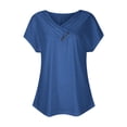 thumbnail image 4 of KIHOUT Hauts pour Femmes Unis Mignons Sans Manches à Col en V Camisoles Ajourées Tube Plissées Hauts Blouse Rabais, 4 of 5