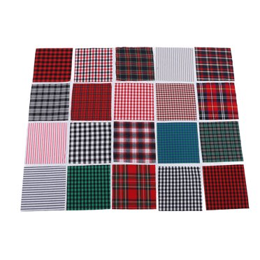 Quilting Fabric Squares,20Pcs Plaid Fabric 25x25cm Fabric Squares Cotton Fabric Top Tier Quality