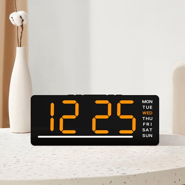 Cagogo under $5 Digital Alarm Clock, Digital Alarm Clock with Date Temperature, LED Display Electronic Clock, Bedside Nightstand Clock, Dual Power Battery Electric, Adjustable Brightness Clock