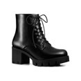 thumbnail image 1 of Unique Bargains Women's Platform Chunky Heels Combat Boots, 1 of 8