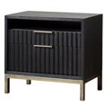 thumbnail image 1 of Bowery Hill Table de Chevet 2 Tiroirs en Acajou Noir Transparent, 1 of 4