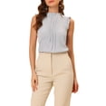 thumbnail image 1 of INSPIRE CHIC Women's Sleeveless Blouse Ruffled Pleated Wear-to-Work Chic Blouse S Grey, 1 of 6