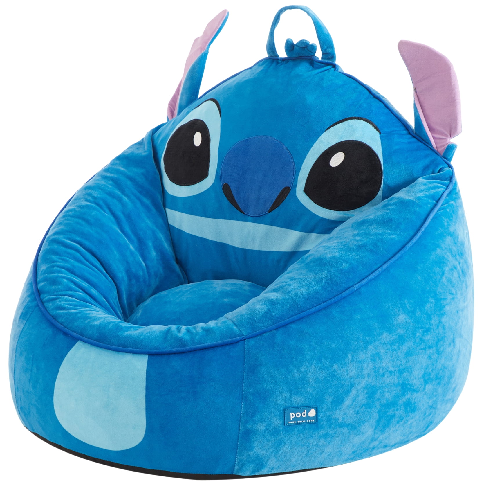 Fauteuil pouf en mousse compressée Disney Stitch pour enfants, bleu