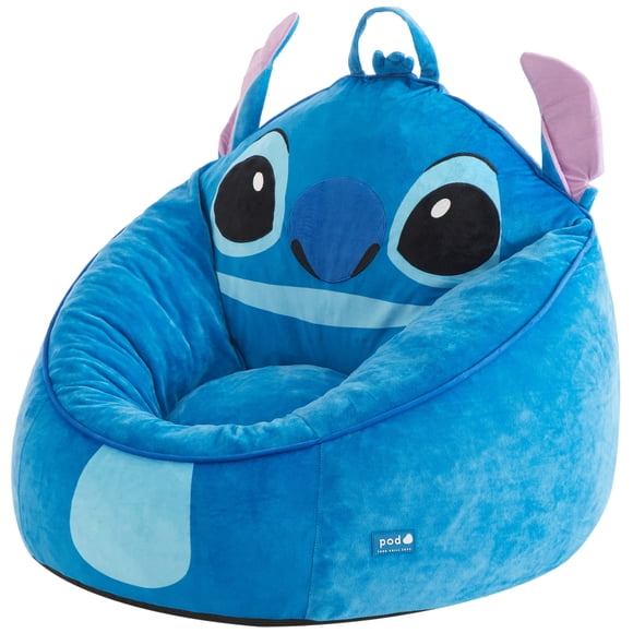 Fauteuil pouf en mousse compressée Disney Stitch pour enfants, bleu