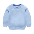 thumbnail image 3 of LSLJS Toddler Baby Boy Girl Fleece Pullover Sweatshirt Solid Color Crewneck Blouse Shirt Tops Warm Fall Winter Clothes, 3 of 5