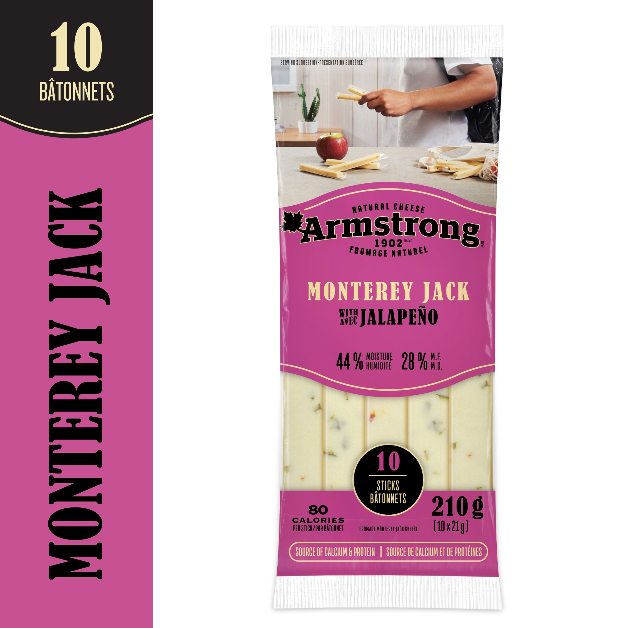 Armstrong Bâtonnets de fromage Monterey Jack avec jalapeño