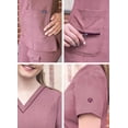 thumbnail image 4 of Adar Pro Haut de Sarrau à Encolure en V Rehaussée pour Femme, TG, Bordeaux Chiné, 4 of 7