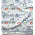 thumbnail image 1 of Soimoi Georgette Viscose Fabric Fish & Octopus Ocean Print Fabric by Yard 42 Inch Wide, 1 of 2